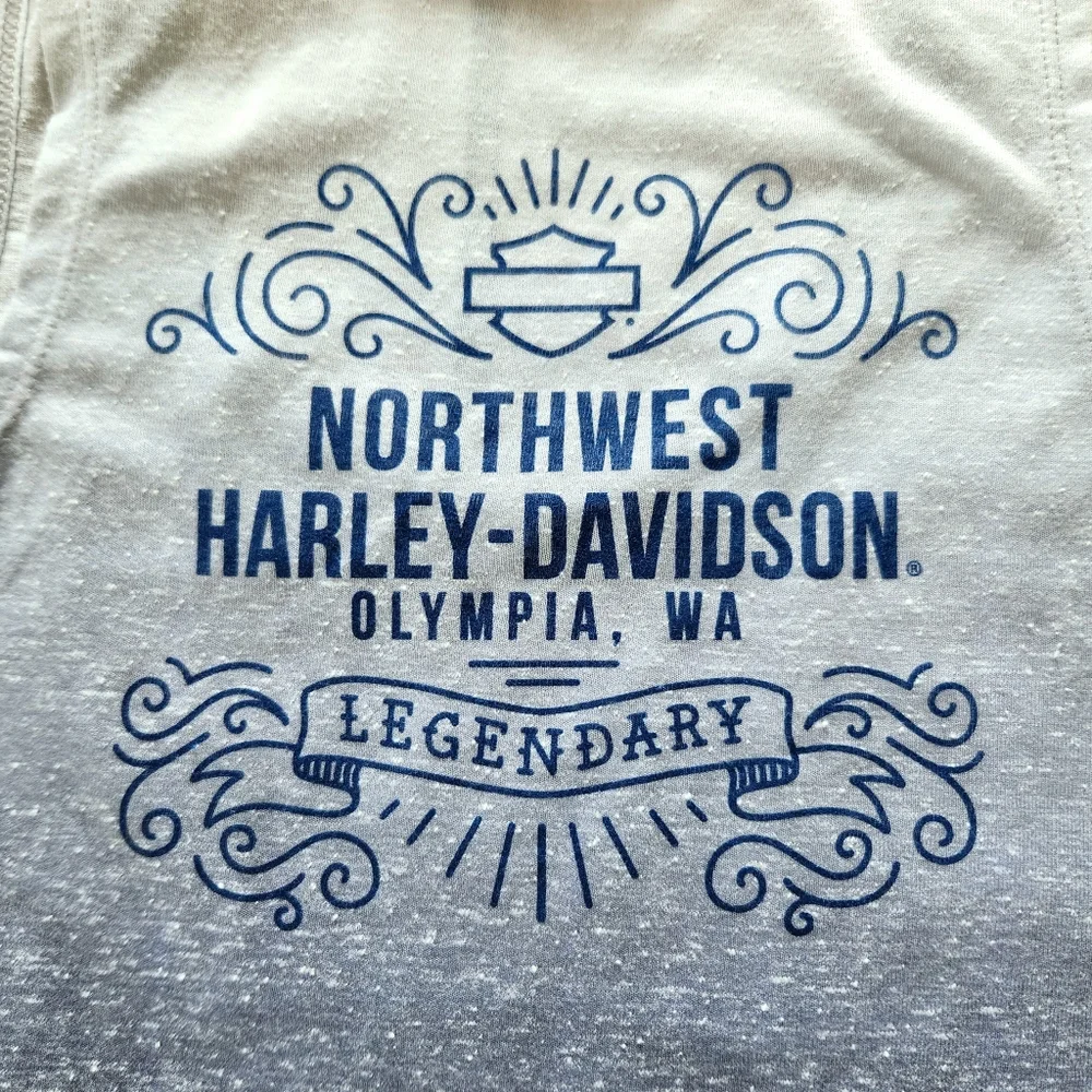 Harley-Davidson "Pretty Gradient Tank Top" Heathered Blue Ombre | Women's Size S - Picture 6 of 10